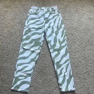 White and Green Jeans
